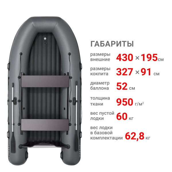 430 НДНД аэр Лодка (серый 107082) 430 НДНД аэр Лодка (серый 107082)